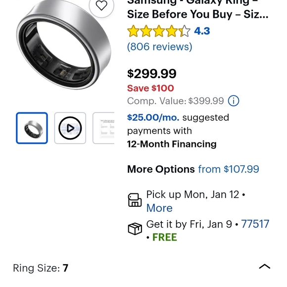 Samsung Galaxy Ring Size 7 in Silver - Picture 10 of 10